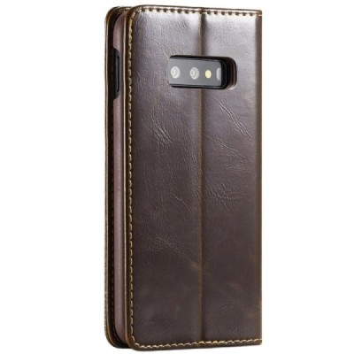 Samsung Galaxy S10e (G970) „CaseMe“ solīds atvēramais ādas brūns maciņš - maks / Vacins.lv