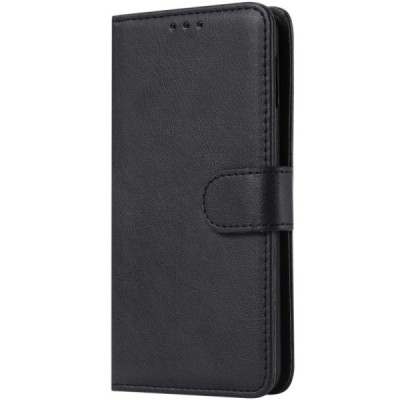 Samsung Galaxy S10e (G970) atvēramais ādas melns retro maciņš (maks) / Vacins.lv