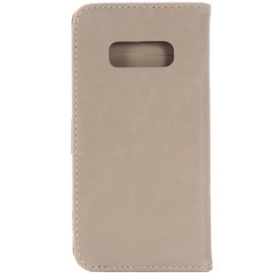 Samsung Galaxy S10e (G970) atverčiamas smėlio spalvos odinis retro dėklas - piniginė / Priedai.lt