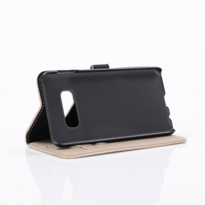 Samsung Galaxy S10e (G970) atverčiamas smėlio spalvos odinis retro dėklas - piniginė / Priedai.lt