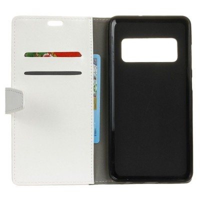 Samsung Galaxy S10e (G970) atverčiamas baltas odinis dėklas - piniginė / Priedai.lt
