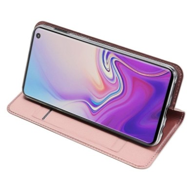 Samsung Galaxy S10e (G970) „Dux Ducis“ Skin sērijas rozs ādas atvērams maciņš / Vacins.lv