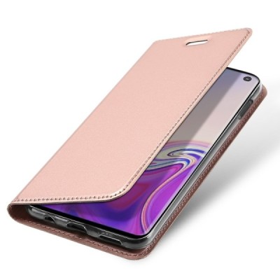 Samsung Galaxy S10e (G970) „Dux Ducis“ Skin sērijas rozs ādas atvērams maciņš / Vacins.lv