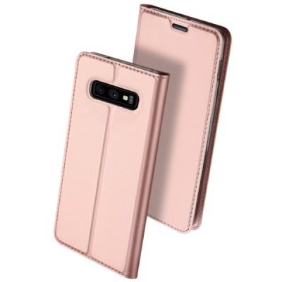 Samsung Galaxy S10e (G970) „Dux Ducis“ Skin sērijas rozs ādas atvērams maciņš / Vacins.lv