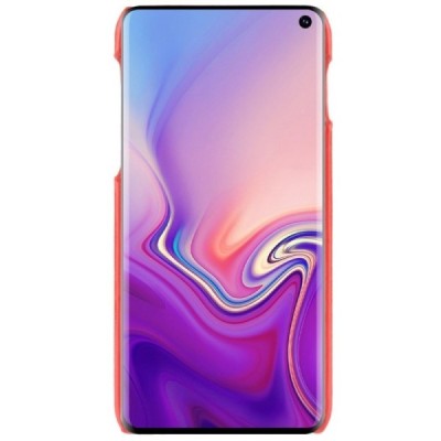 „Litchi“ Skin Leather Samsung Galaxy S10e (G970) sarkans apvalks / vacins.lv