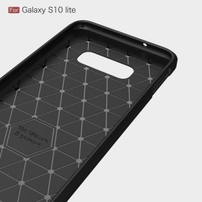 Samsung Galaxy S10e (G970) „Carbon“ cieta silikona (TPU) melns apvalks / vacins.lv