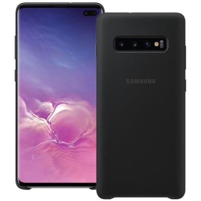 Samsung Galaxy S10+ (G975) „Samsung“ Silicone Cover kieto silikono juodas dėklas / Priedai.lt