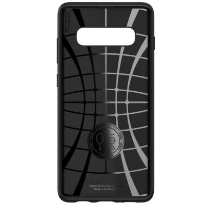 „Spigen“ Liquid Air Samsung Galaxy S10+ (G975) juodas kieto silikono dėklas / Priedai.lt