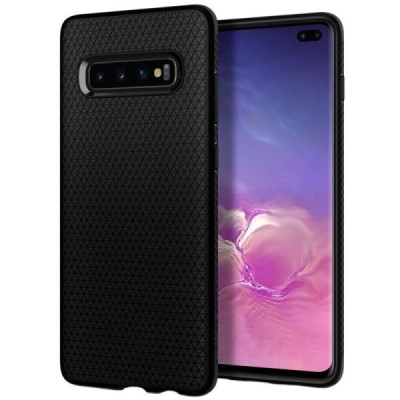 Samsung Galaxy S10 (G973) „Spigen“ Liquid Air melns cieta silikona apvalks / vacins.lv