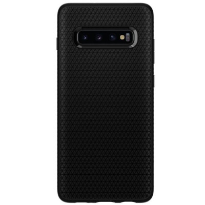 „Spigen“ Liquid Air Samsung Galaxy S10 (G973) juodas kieto silikono dėklas / Priedai.lt