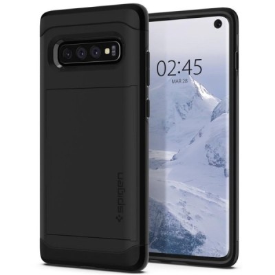 Samsung Galaxy S10 (G973) „Spigen“ Slim Armor CS melns silikons apvalks / vacins.lv