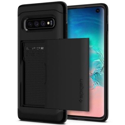 Samsung Galaxy S10 (G973) „Spigen“ Slim Armor CS melns silikons apvalks / vacins.lv