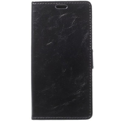 Nokia 5.1 Plus (2018) atvēramais ādas melns maciņš, grāmata (maks) / Vacins.lv