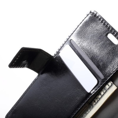 Nokia 5.1 Plus (2018) atvēramais ādas melns maciņš, grāmata (maks) / Vacins.lv