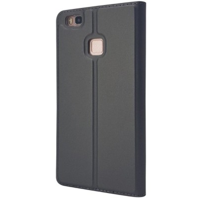 Huawei P9 Lite (Huawei Ascend P9 Lite, Huawei G9 Lite) „Dux Ducis“ Skin sērijas melns ādas atvērams maciņš / Vacins.lv