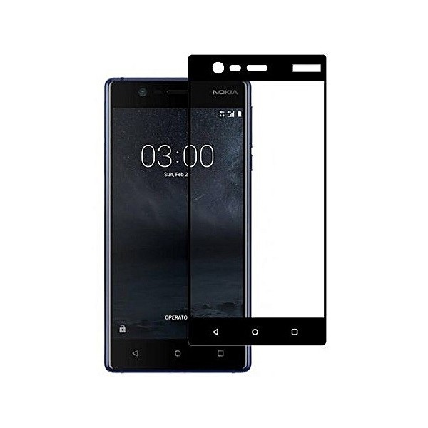 „Imak“ Tempered Glass pilnīgi aizsedzams ekrāna aizsargstikls 0.2 mm - melns (Nokia 3)