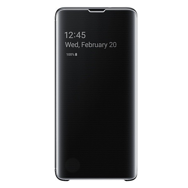 „Samsung“ Clear View Standing Cover atvērams maciņš - melns (Galaxy S10)