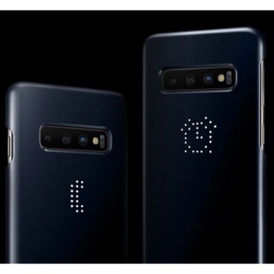 Samsung Galaxy S10 (G973) Led Cover juodas plastikinis dėklas / Priedai.lt