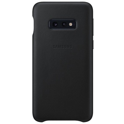 Samsung Galaxy S10e (G970) Leather Cover melns ādas apvalks / Vacins.lv