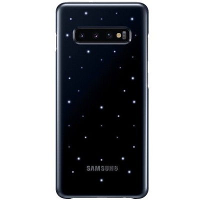 Samsung Galaxy S10+ (G975) Led Cover melns plastika apvalks / vacins.lv