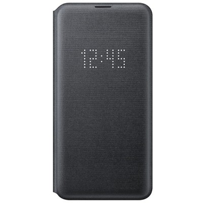 Samsung Galaxy S10e (G970) originalus Led View Cover atverčiamas juodas odinis dėklas - piniginė / Priedai.lt