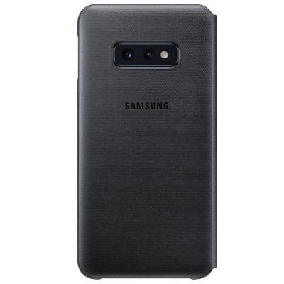 Samsung Galaxy S10e (G970) originalus Led View Cover atverčiamas juodas odinis dėklas - piniginė / Priedai.lt
