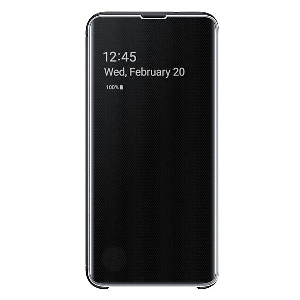 „Samsung“ Clear View Standing Cover atvērams maciņš - melns (Galaxy S10e)