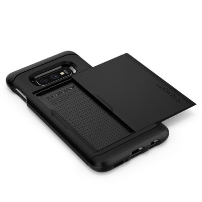 „Spigen“ Slim Armor CS Samsung Galaxy S10e (G970) juodas kieto silikono dėklas / Priedai.lt