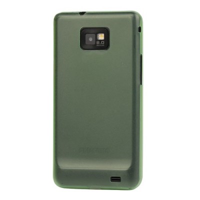 Skaidrus/žalias Samsung Galaxy S2 TPU dėklas / Priedai.lt