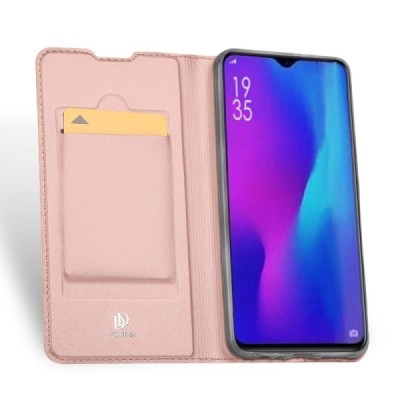 Huawei P30 „Dux Ducis“ Skin sērijas rozs ādas atvērams maciņš / Vacins.lv