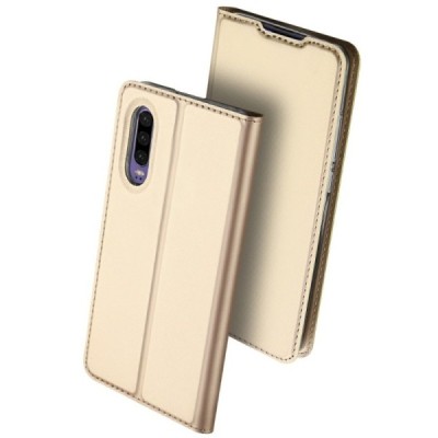 Huawei P30 „Dux Ducis“ Skin sērijas zelta ādas atvērams maciņš / Vacins.lv