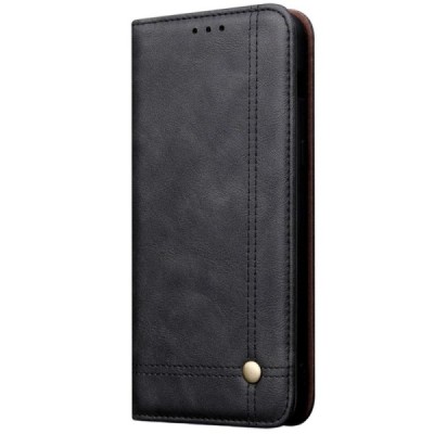 Samsung Galaxy S10e (G970) „Deluxe“ ādas atvēramais melns maciņš (maks) / Vacins.lv