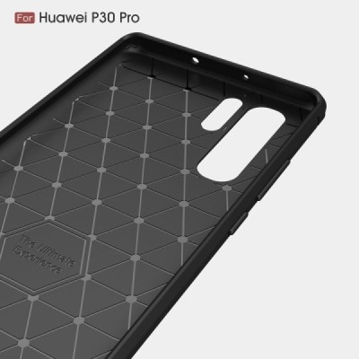 Huawei P30 Pro „Mofi“ Carbon kieto silikono TPU juodas dėklas - nugarėlė | Priedai.lt