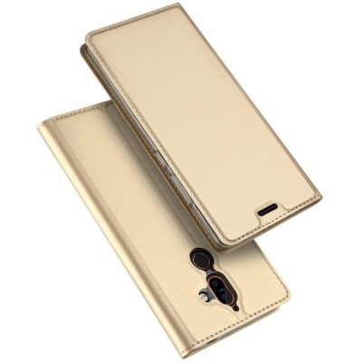 Nokia 7 Plus „Dux Ducis“ Skin sērijas zelta ādas atvērams maciņš / Vacins.lv