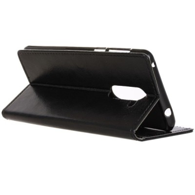 Nokia 7 Plus atvēramais ādas melns maciņš, grāmata (maks) / Vacins.lv