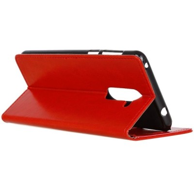 Nokia 7 Plus atvēramais ādas sarkans maciņš, grāmata (maks) / Vacins.lv