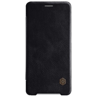 Greznais „Nillkin“ Qin sērijas ādas atvērams melns Sony Xperia XZ2 Compact maciņš / Vacins.lv