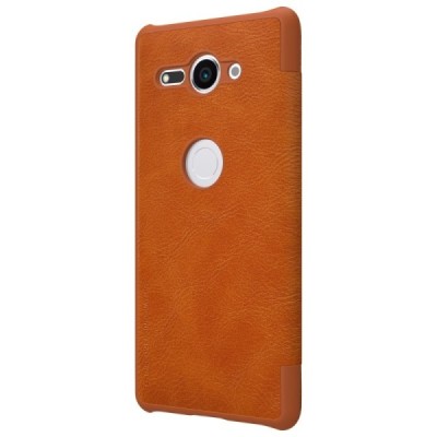 Greznais „Nillkin“ Qin sērijas ādas atvērams brūns Sony Xperia XZ2 Compact maciņš / Vacins.lv