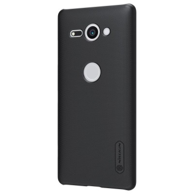 Nillkin Frosted Shield Sony Xperia XZ2 Compact juodas plastikinis dėklas + apsauginė ekrano plėvelė / Priedai.lt