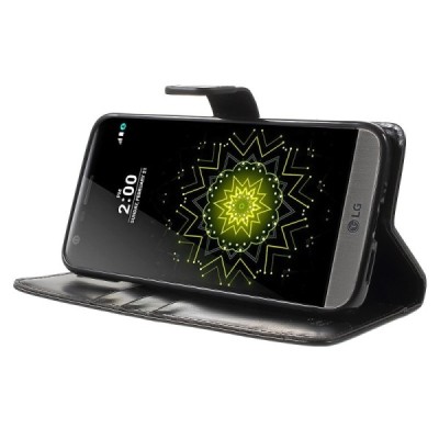 Mercury Blue Moon atverčiamas LG G5 (H850) juodas odinis dėklas - piniginė / Priedai.lt