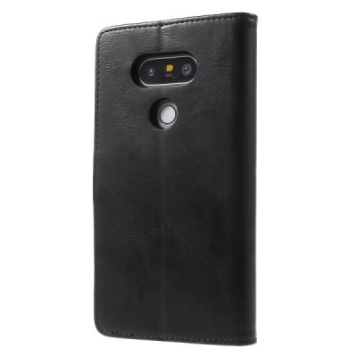 Mercury Blue Moon atverčiamas LG G5 (H850) juodas odinis dėklas - piniginė / Priedai.lt