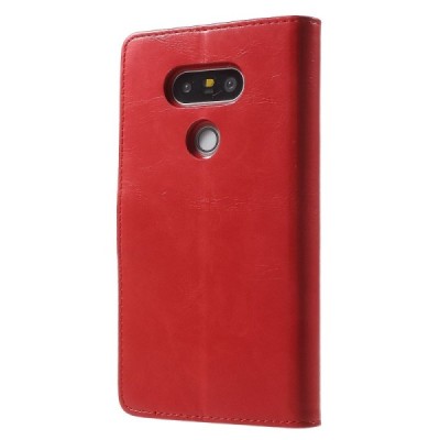 Mercury Blue Moon LG G5 (H850) atvērams sarkans ādas maciņš - maks / Vacins.lv