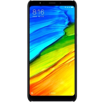 Xiaomi Redmi 5 Nillkin Frosted Shield melns plastmasas apvalks + ekrāna aizsargplēve / Vacins.lv