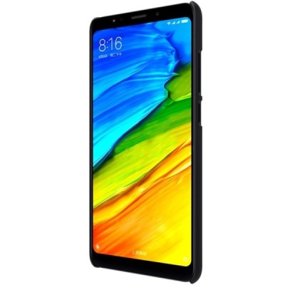 Xiaomi Redmi 5 Nillkin Frosted Shield melns plastmasas apvalks + ekrāna aizsargplēve / Vacins.lv