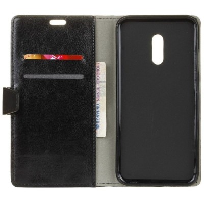 Xiaomi Redmi 5 atvēramais ādas melns maciņš, grāmata (maks) / Vacins.lv