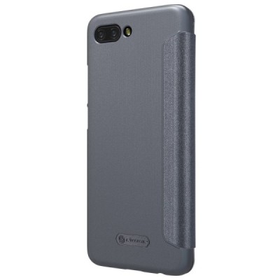 Huawei Honor 10 pilkas odinis atverčiamas Nillkin Sparkle dėklas - knygutė / Priedai.lt