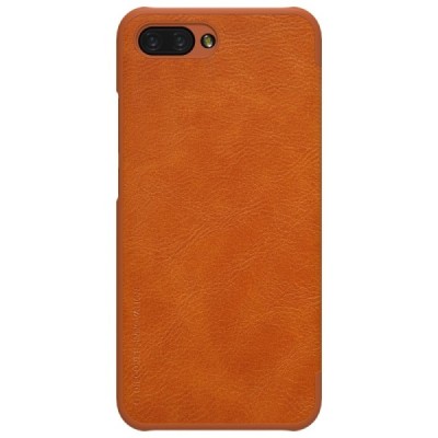 Prabangus „Nillkin“ Qin serijos rudas odinis atverčiamas Huawei Honor 10 dėklas - knygutė / Priedai.lt