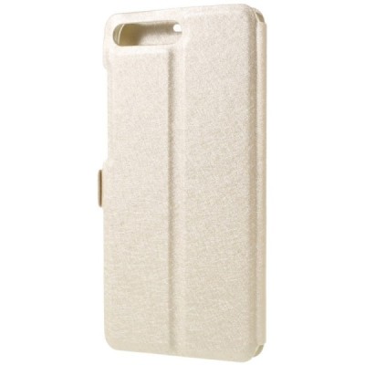 Huawei Y6 2018 ir Huawei Honor 7A dual window atverčiamas auksinis dėklas / Priedai.lt