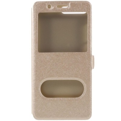 Huawei Y6 2018 ir Huawei Honor 7A dual window atverčiamas auksinis dėklas / Priedai.lt