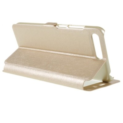 Huawei Y6 2018 ir Huawei Honor 7A dual window atverčiamas auksinis dėklas / Priedai.lt